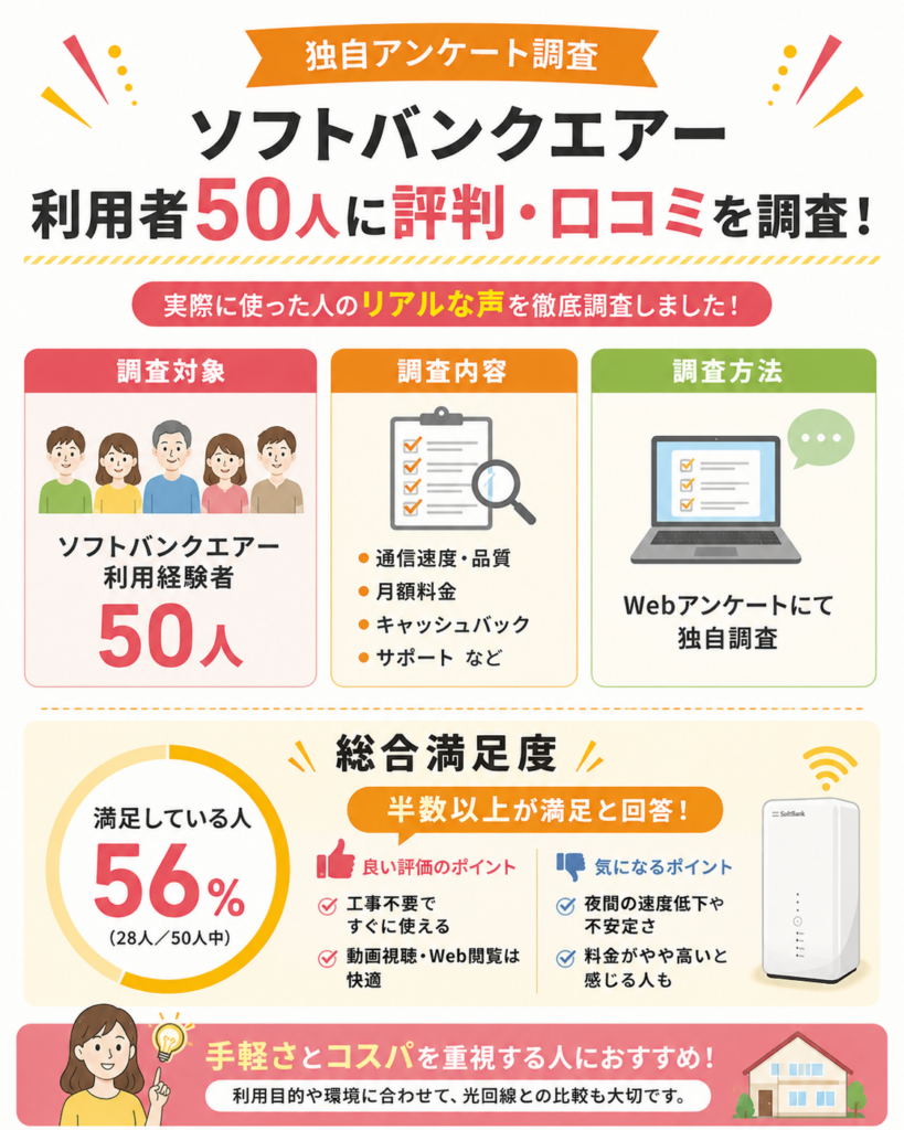 ソフトバンクエアー評判独自アンケート図解